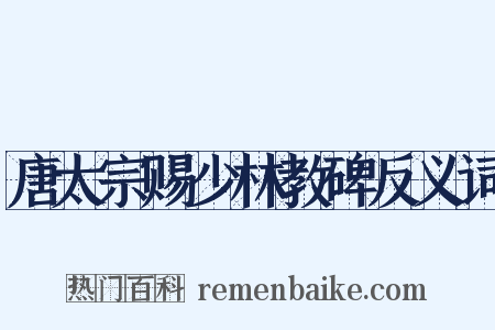 唐太宗赐少林教碑反义词是什么意思的图片